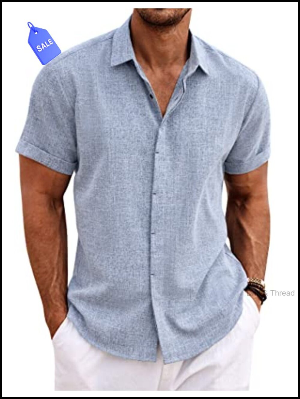 Men's Linen Shirt Short Sleeve Casual Button Down Beach Summer Wedding